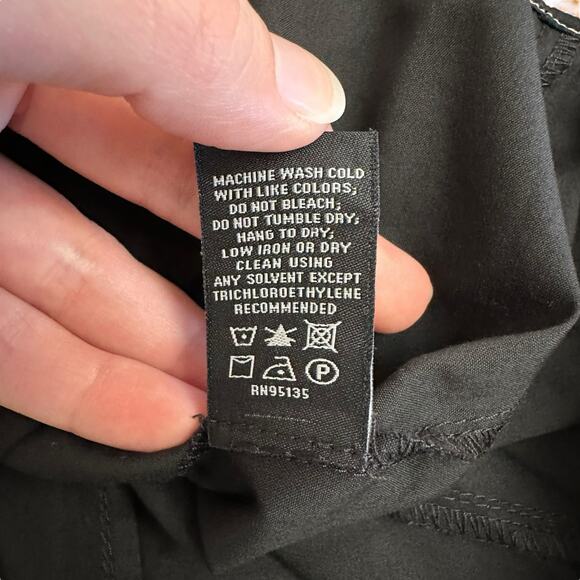 Lafayette 148 New York Black Contrast Stitch Button Front Blouse Women’s 0 XS - Picture 8 of 9